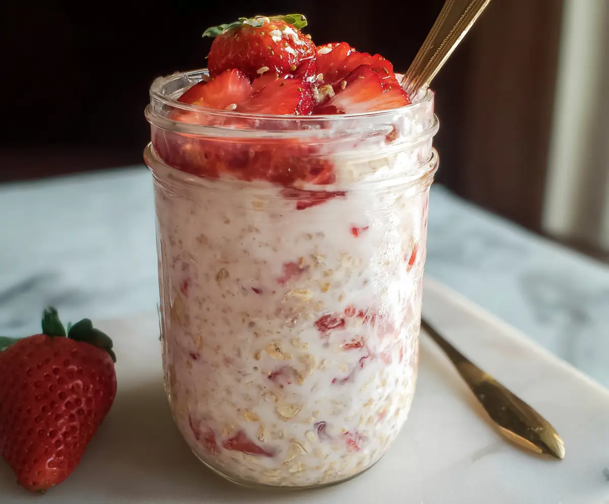 Creamy Strawberries & Cream Overnight Oats