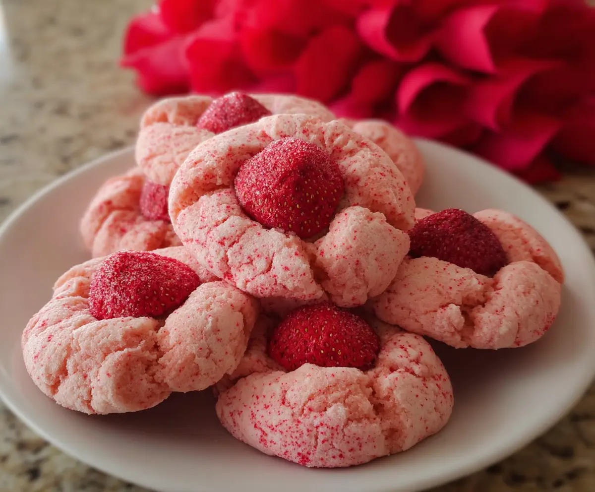 Easy Strawberry Kiss Cookies Recipe