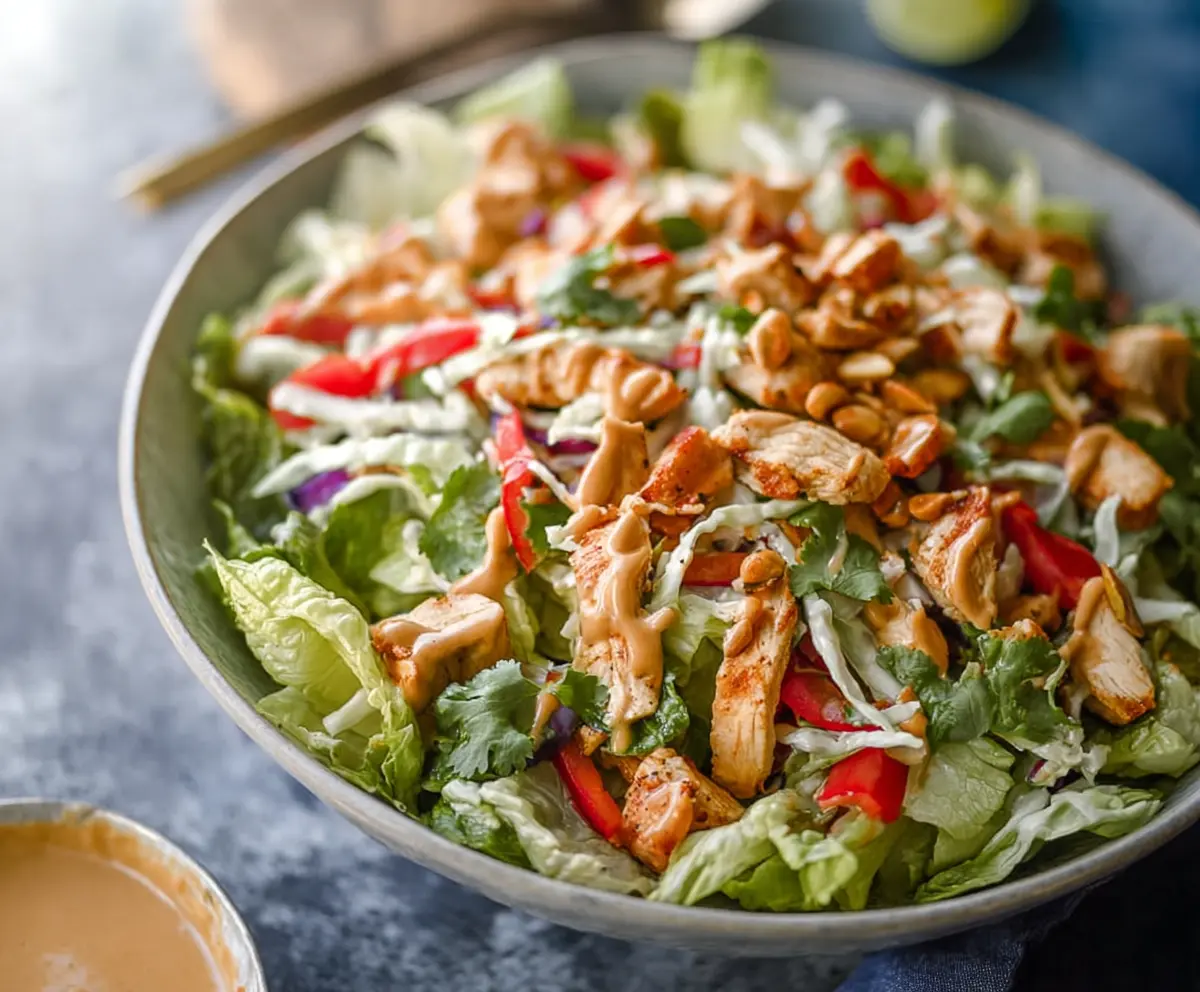 Easy Thai Chicken Salad with Peanut Dressing