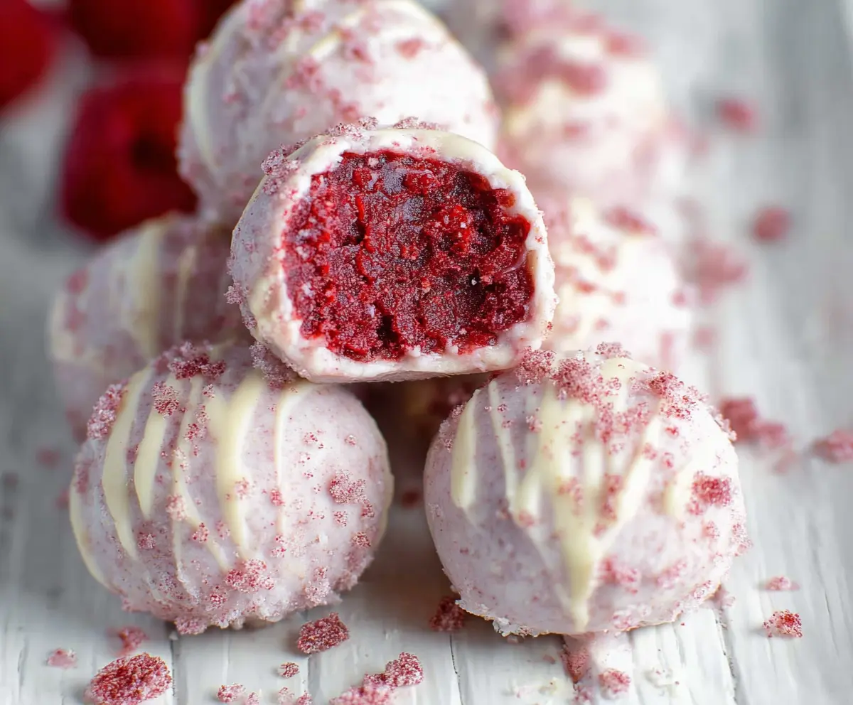 Easy White Chocolate Raspberry Truffles