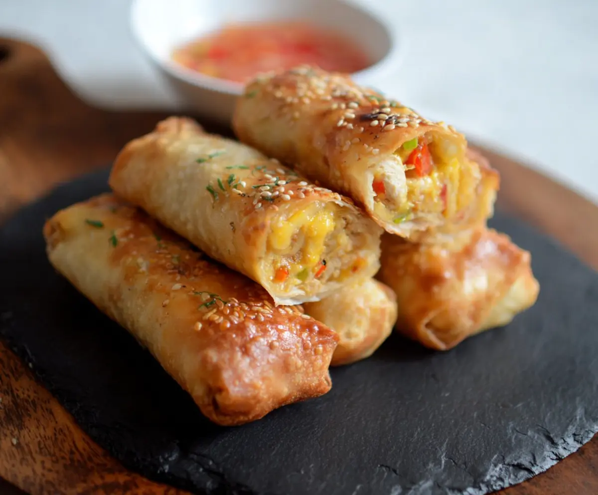 Easy Cheesy Chicken Spring Rolls