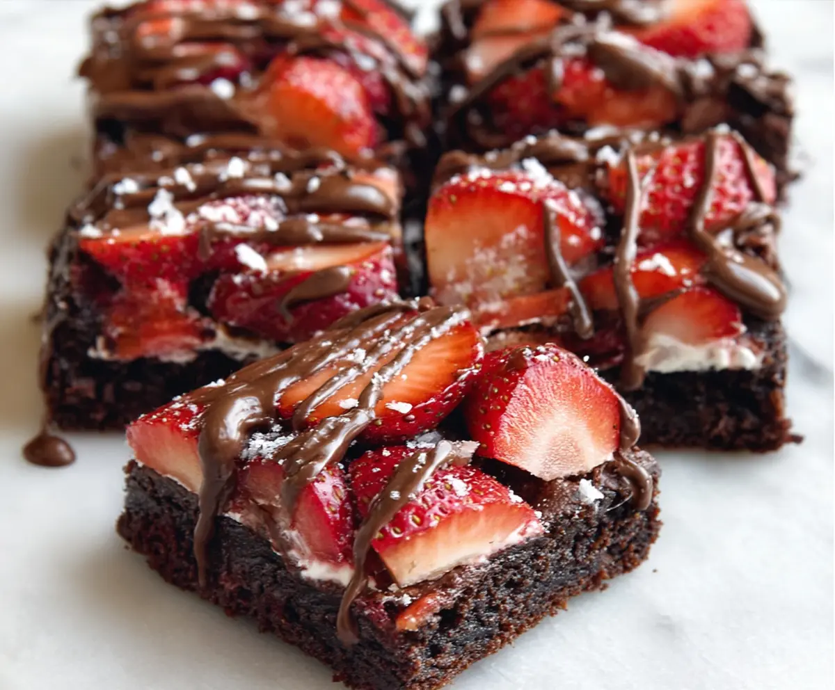 Easy Chocolate Covered Strawberry Brownies