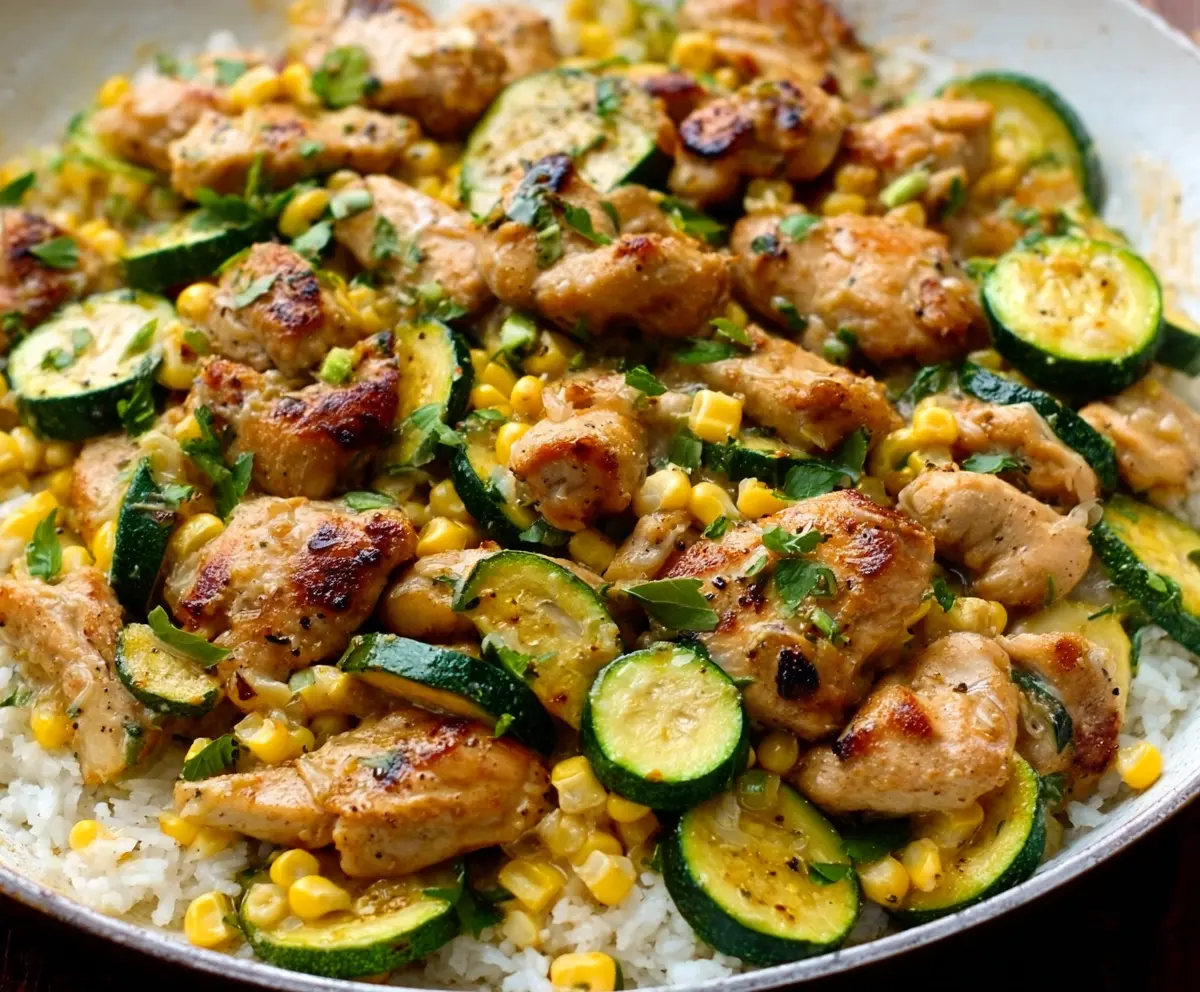 Garlic Butter Chicken with Zucchini & Corn
