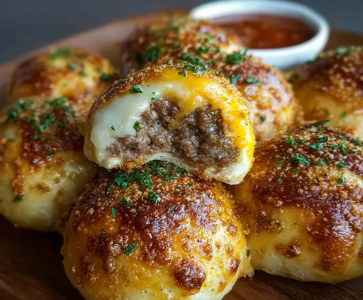 Garlic Parmesan Cheeseburger Bombs Recipe