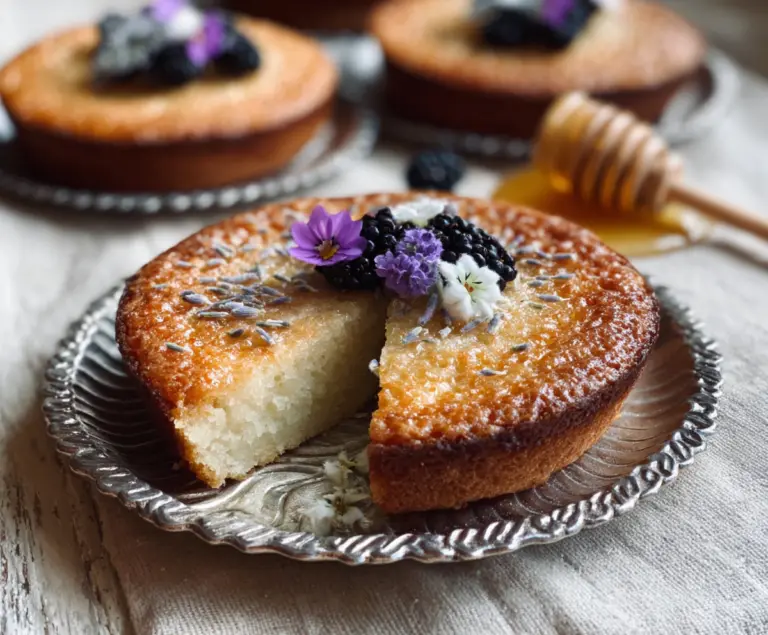 Delicious Honey Lavender Vanilla Bean Cake with floral and sweet flavors, perfect for special occasions