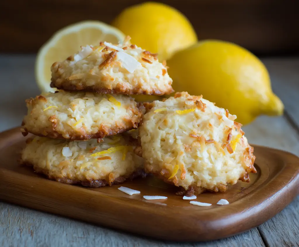 Delicious Lemon Coconut Cheesecake Cookies with a tangy lemon flavor and shredded coconut topping