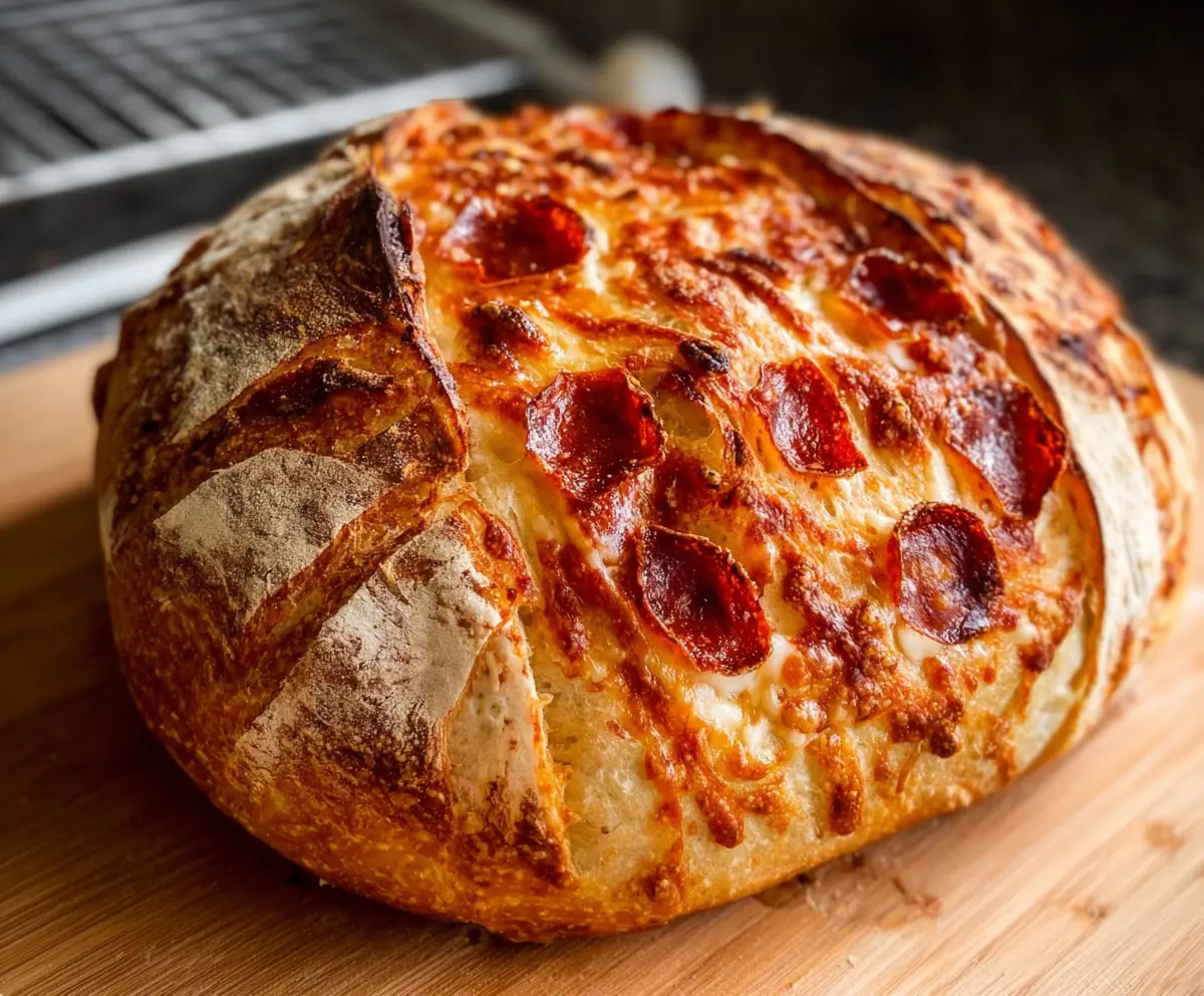Easy Pepperoni Sourdough Pizza Bread
