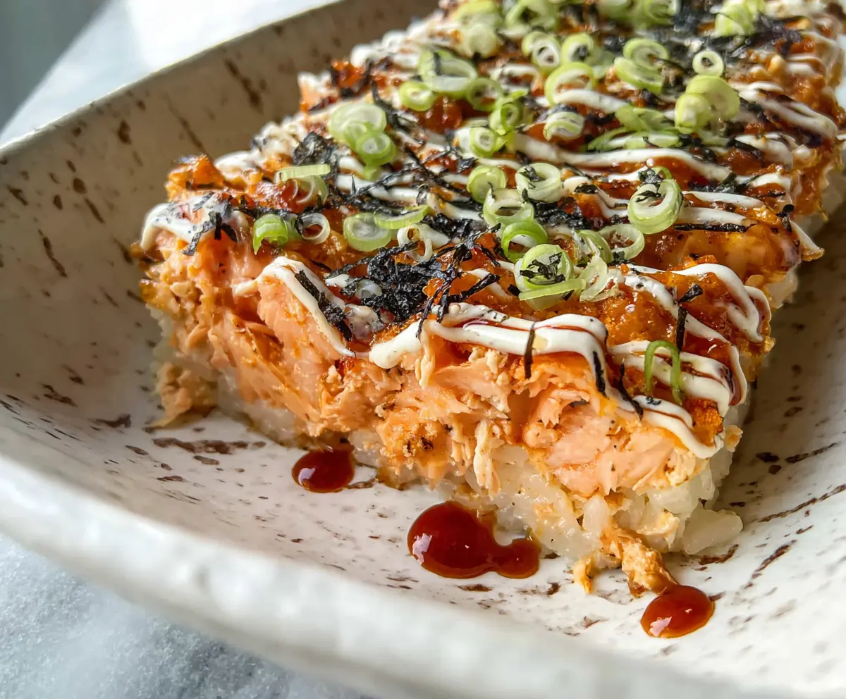 Easy Spicy Salmon Sushi Bake Recipe