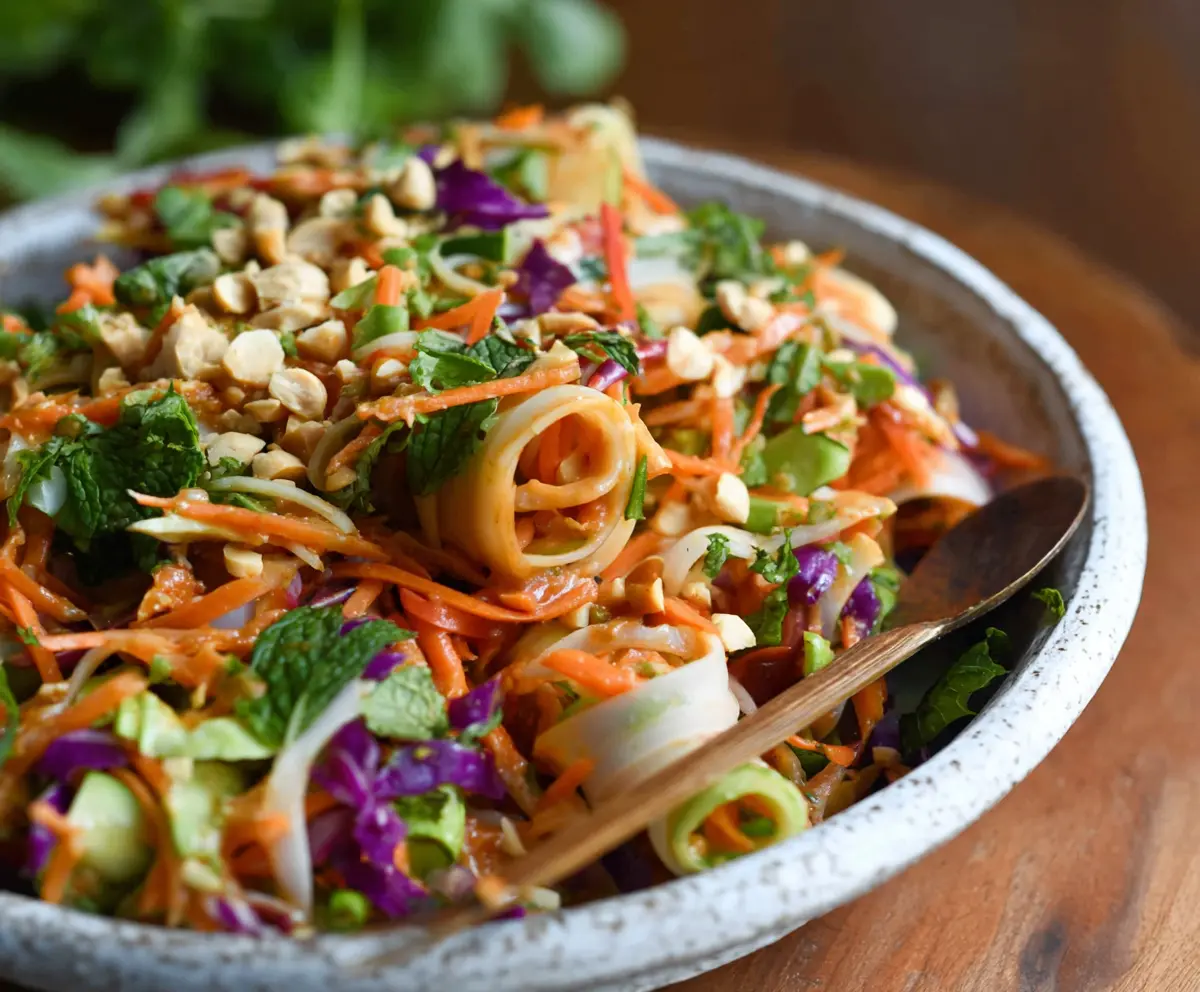 Fresh Spring Roll Salad with Peanut Sauce