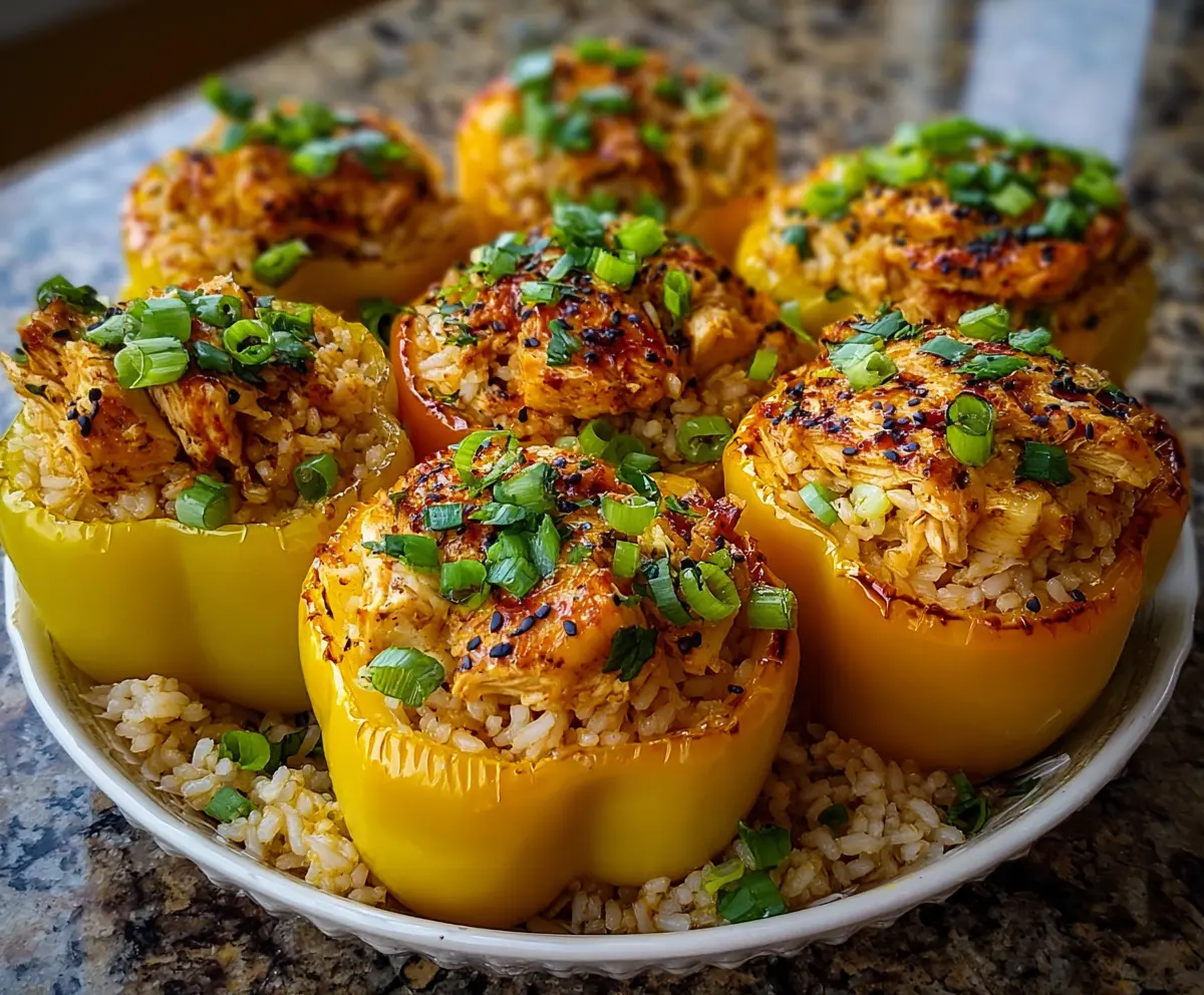 Easy Teriyaki Pineapple Chicken Stuffed Peppers