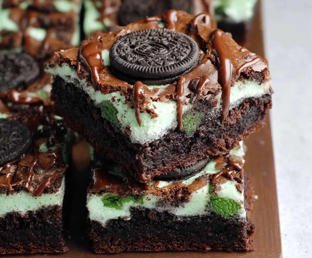 Triple Layer Mint Oreo Brownies