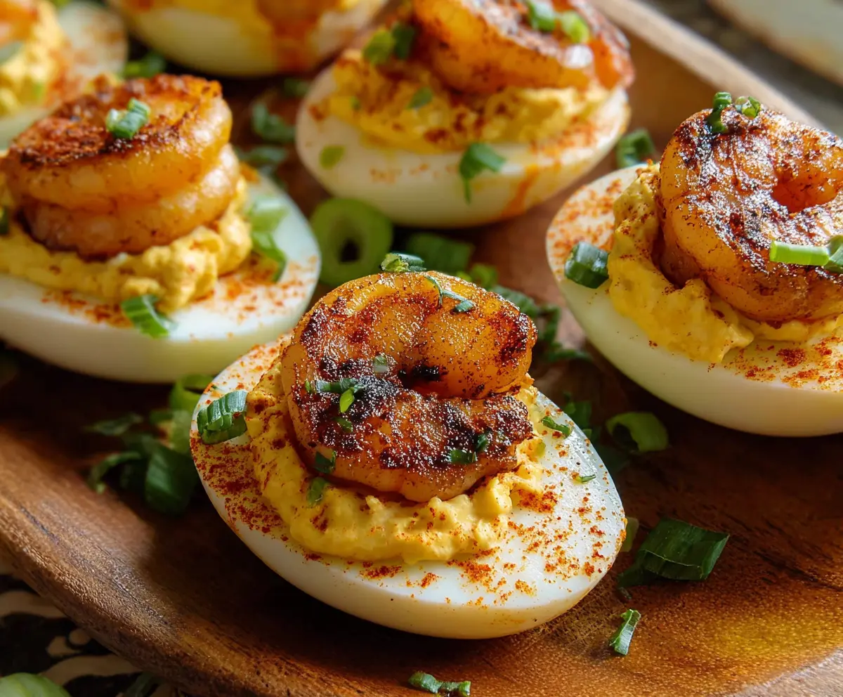 Easy Cajun Shrimp Deviled Eggs