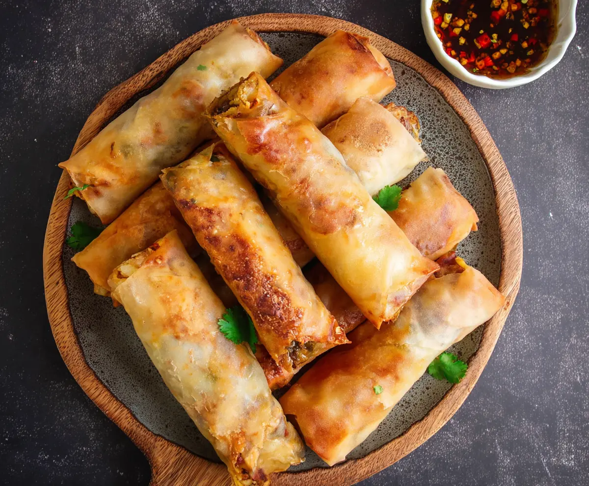 Crispy Baked Veggie Spring Rolls