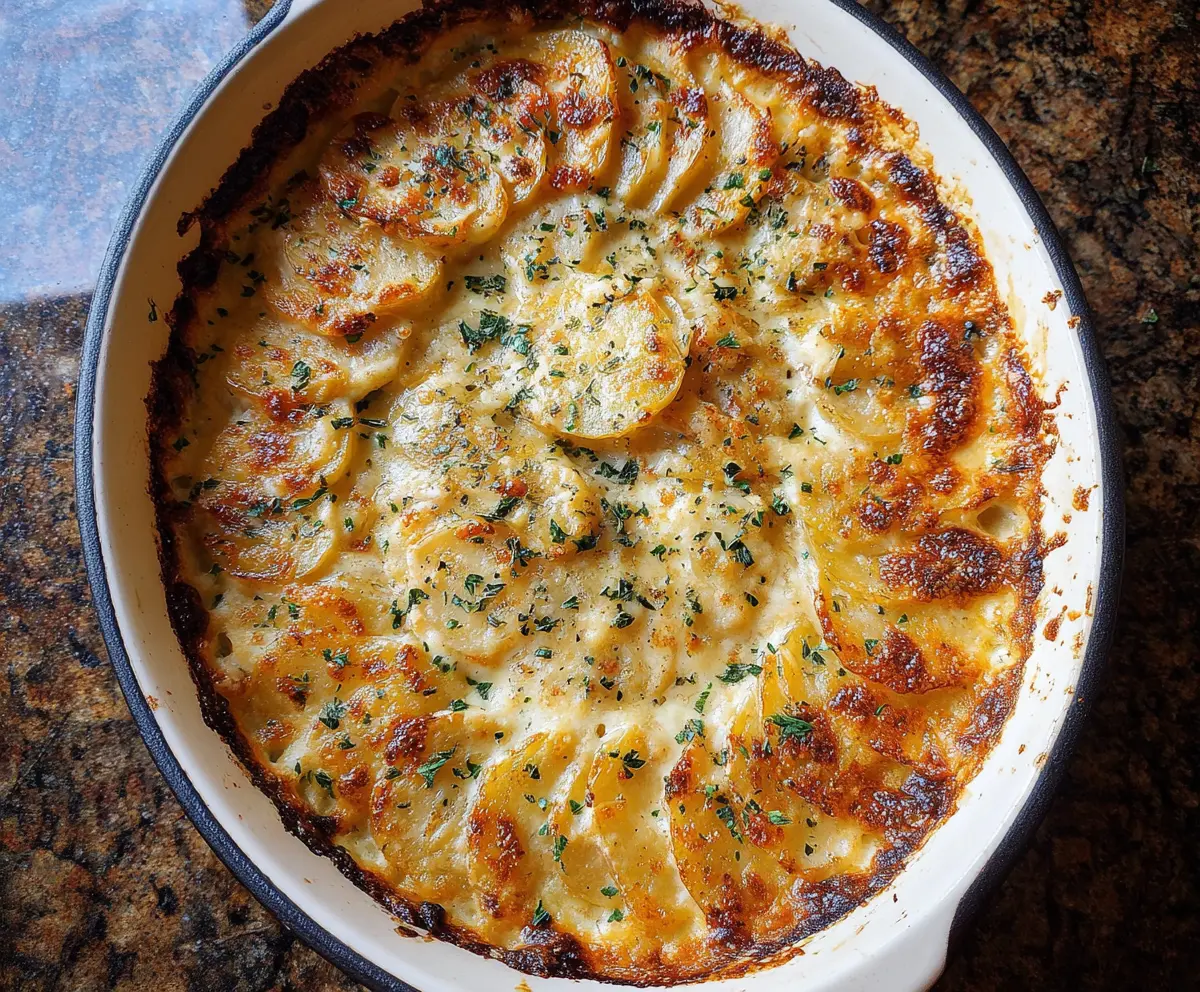 Dad’s Creamy Cheesy Au Gratin Potatoes