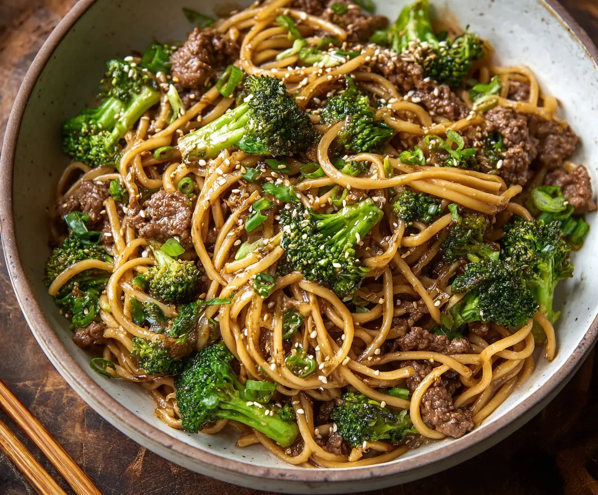 Easy Garlic Ginger Beef Noodles