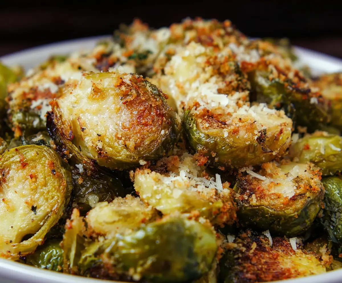 Crispy Garlic Parmesan Brussels Sprouts
