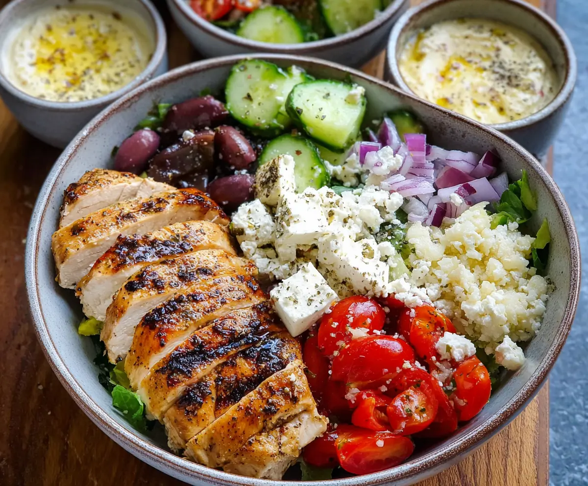 Easy Greek Chicken Salad Bowls