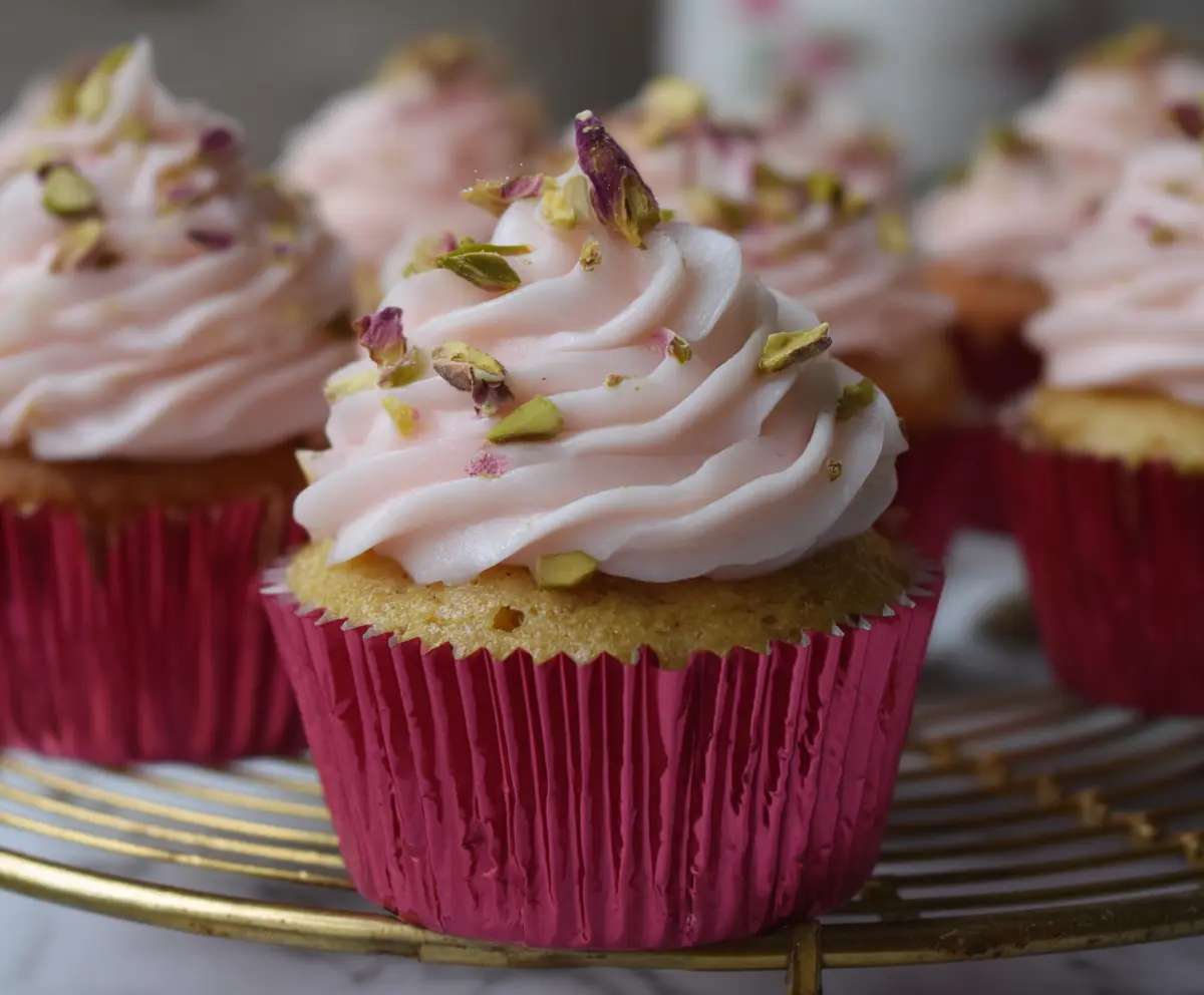 Honey Pistachio Rosewater Cupcakes Recipe
