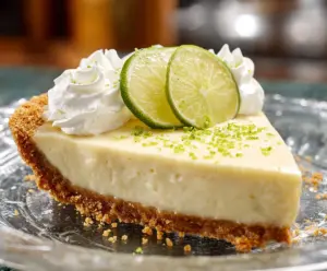 Delicious homemade Key Lime Pie with a graham cracker crust and freshly whipped topping