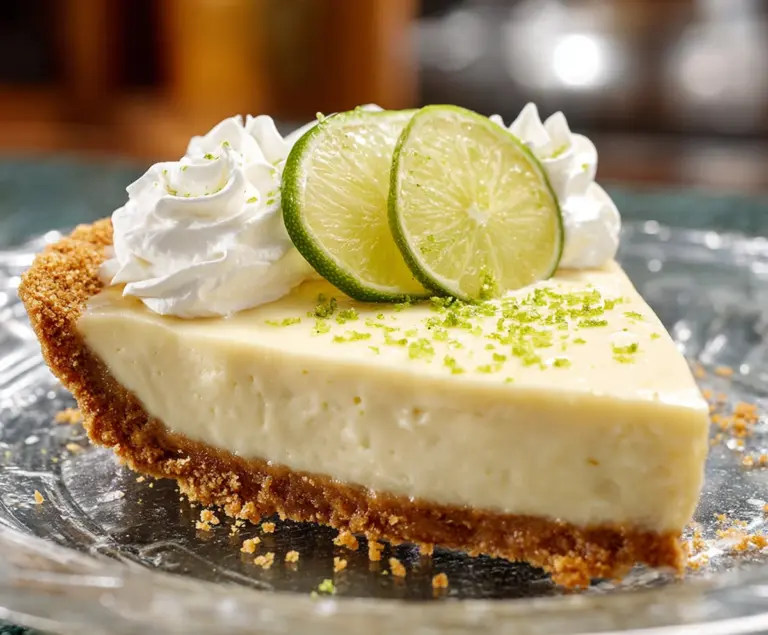 Delicious homemade Key Lime Pie with a graham cracker crust and freshly whipped topping