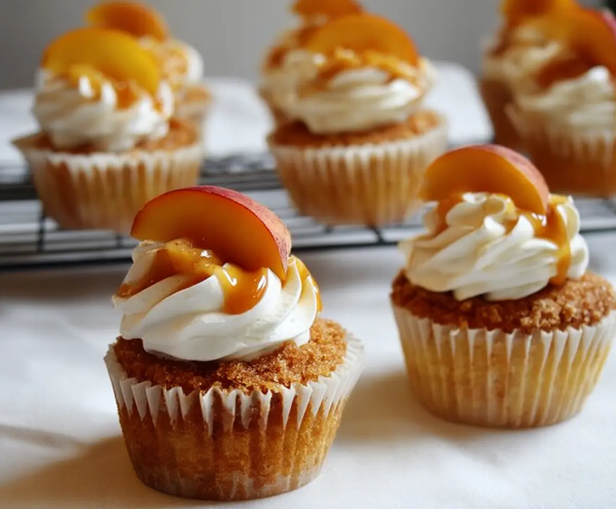Easy Peach Cobbler Cupcakes