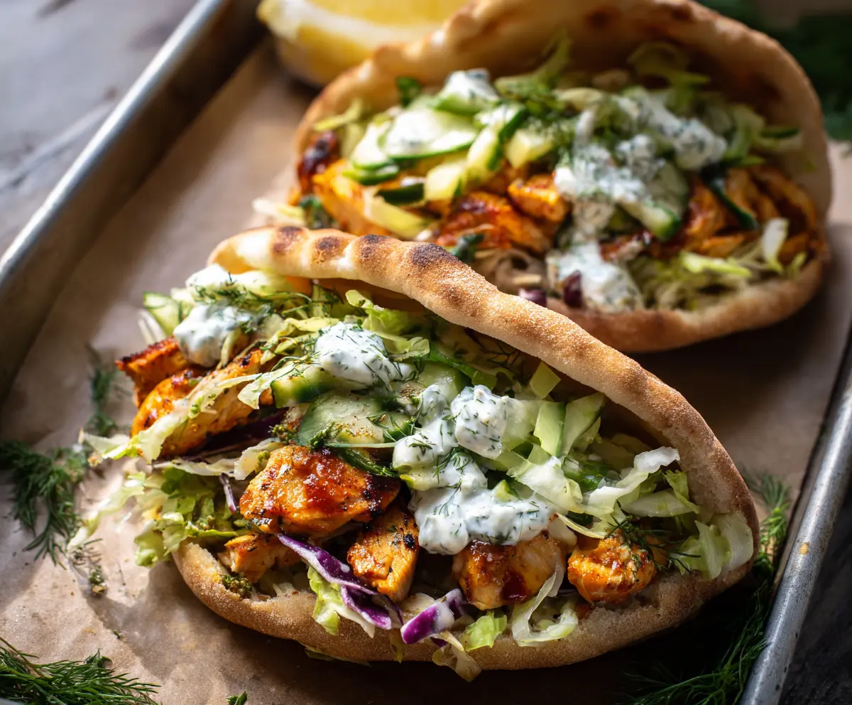 Easy Sheet Pan Chicken Pitas