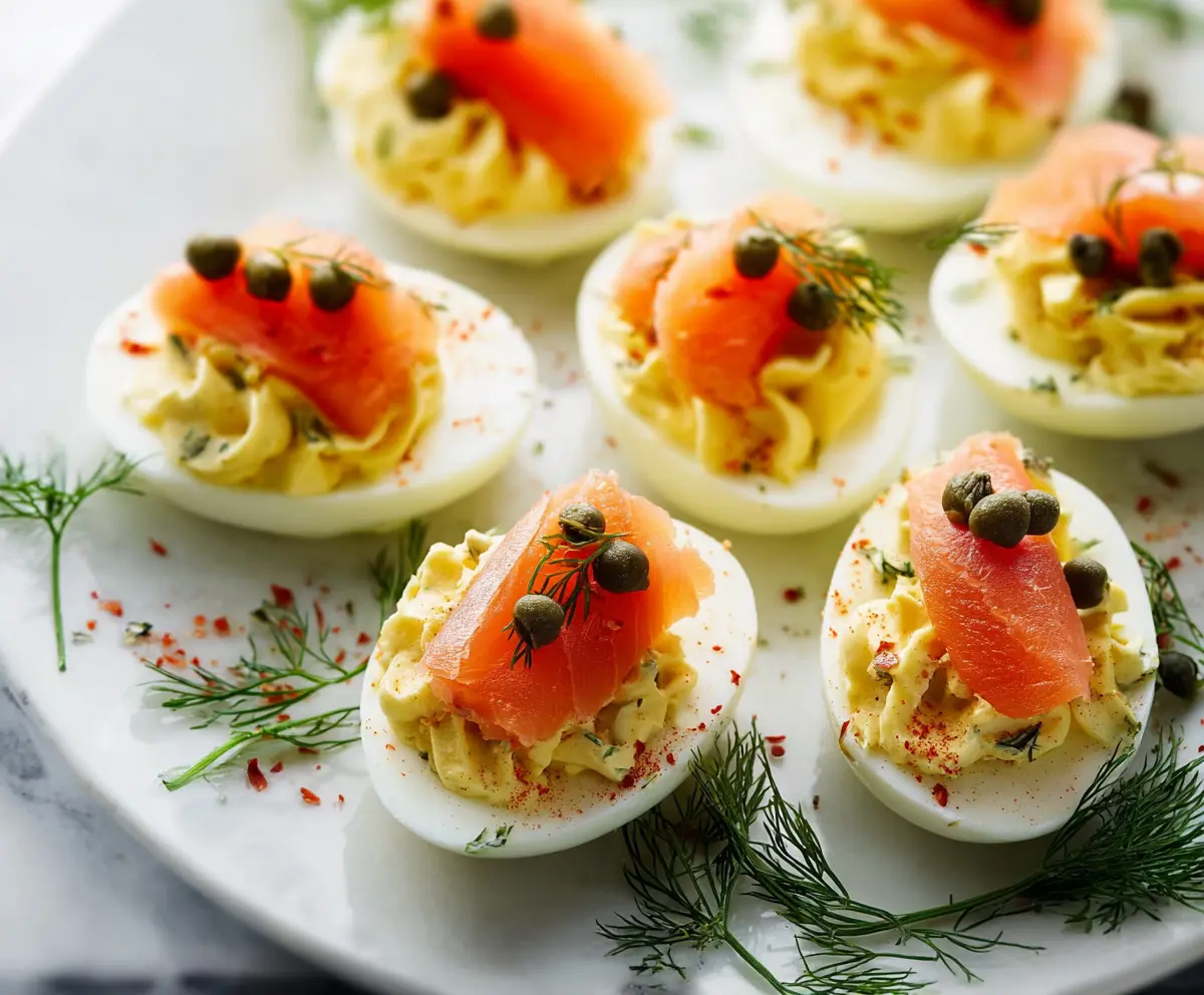 Easy Smoked Salmon Deviled Eggs