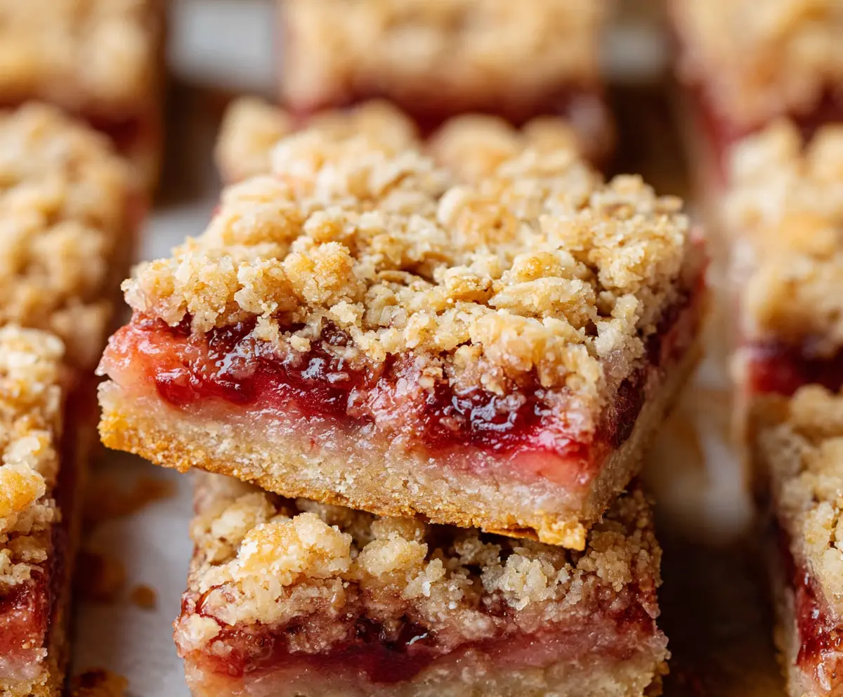 Easy Strawberry Rhubarb Crumble Bars