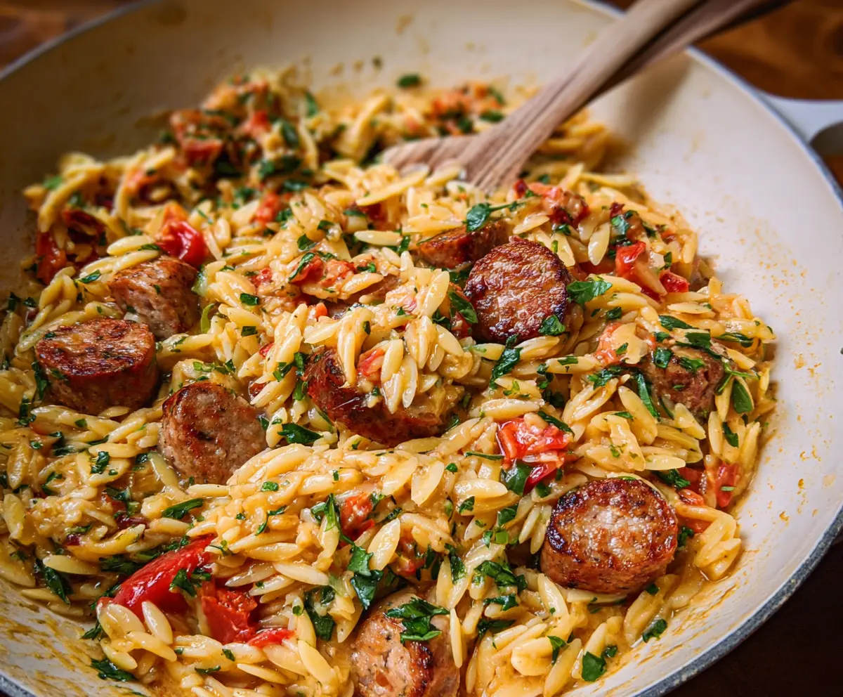 Easy Chicken Sausage Orzo Recipe