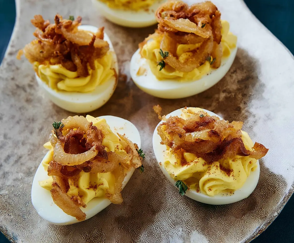 French Onion Deviled Eggs Recipe