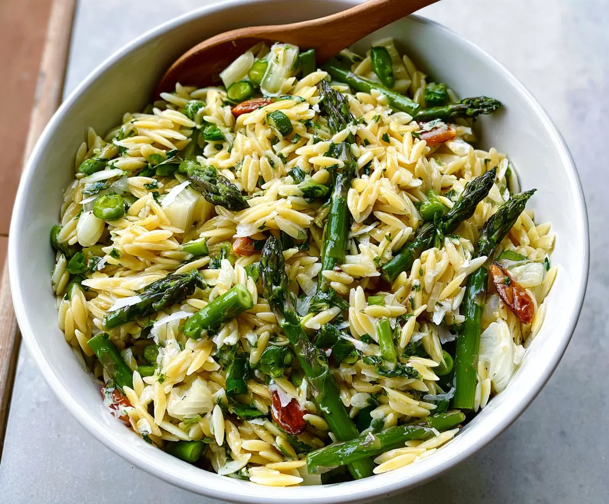 Easy Orzo Salad with Fresh Asparagus