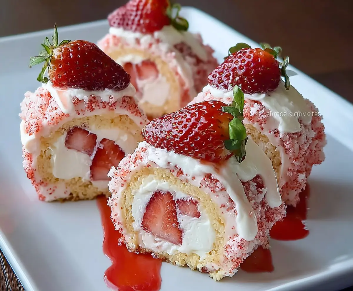 Strawberry Cheesecake Sushi Rolls